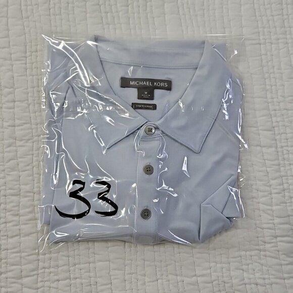 Michael Kors Stretch Pima Cotton Shirt Men's M Lilac Purple Short Sleeve EUC LN - Picture 13 of 13